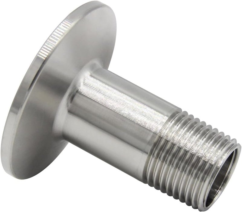 Fitvell Stainless Steel Sanitary Pipe Fitting 1/2" NPT Male Thread to 1.5" Tri Clamp 50.5mm Ferrule OD Sanitary Home Brew Adapter Connector (pack of 2) - Image 4